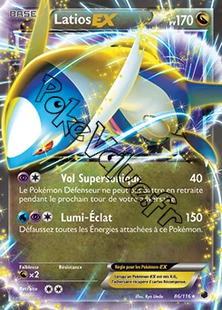 Carte Pokémon Latios EX  n°86 de la série Glaciation Plasma