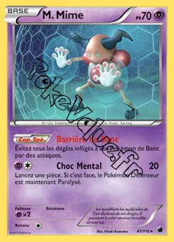 Carte Pokémon M. Mime n°47 de la série Glaciation Plasma