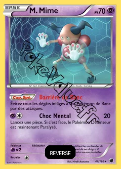 Carte Pokémon M. Mime Reverse n°47 de la série Glaciation Plasma