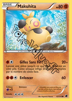 Carte Pokémon Makuhita  n°62 de la série Glaciation Plasma