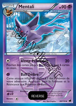 Carte Pokémon Mentali Reverse n°48 de la série Glaciation Plasma