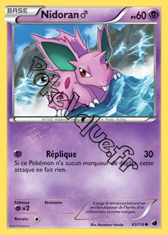 Carte Pokémon Nidoran♂ n°43 de la série Glaciation Plasma