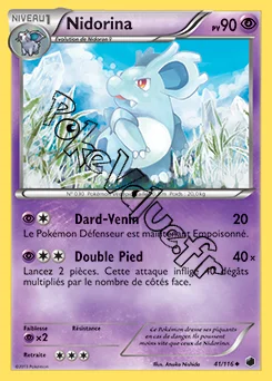 Carte Pokémon Nidorina  n°41 de la série Glaciation Plasma