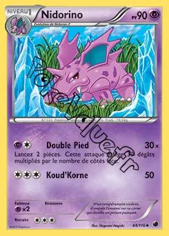 Carte Pokémon Nidorino  n°44 de la série Glaciation Plasma