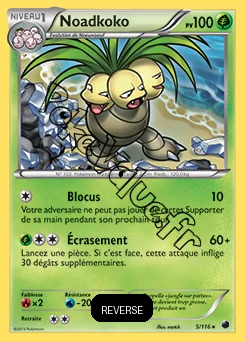 Carte Pokémon Noadkoko Reverse n°5 de la série Glaciation Plasma