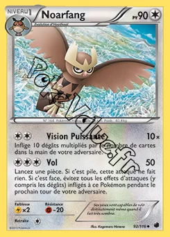 Carte Pokémon Noarfang n°92 de la série Glaciation Plasma