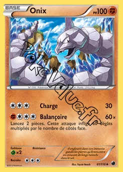 Carte Pokémon Onix  n°61 de la série Glaciation Plasma