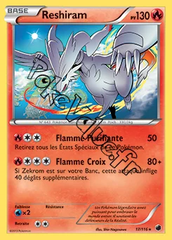 Carte Pokémon Reshiram  n°17 de la série Glaciation Plasma