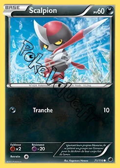 Carte Pokémon Scalpion  n°71 de la série Glaciation Plasma