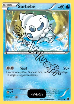 Carte Pokémon Sorbébé Reverse n°27 de la série Glaciation Plasma