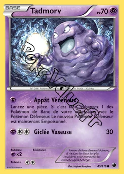 Carte Pokémon Tadmorv n°45 de la série Glaciation Plasma