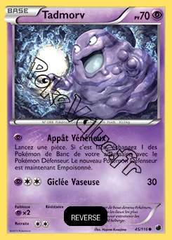 Carte Pokémon Tadmorv Reverse n°45 de la série Glaciation Plasma