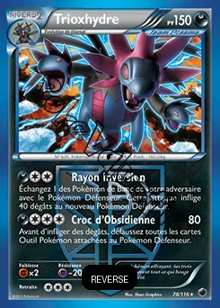 Carte Pokémon Trioxhydre Reverse n°78 de la série Glaciation Plasma