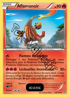 Carte Pokémon Aflamanoir Reverse n°23 de la série Tempête Plasma