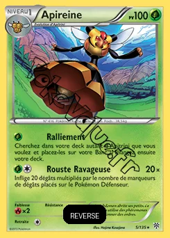 Carte Pokémon Apireine Reverse n°5 de la série Tempête Plasma