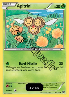 Carte Pokémon Apitrini Reverse n°4 de la série Tempête Plasma
