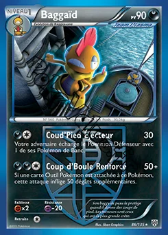 Carte Pokémon Baggaïd n°86 de la série Tempête Plasma