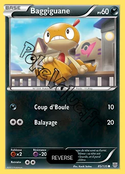 Carte Pokémon Baggiguane Reverse n°85 de la série Tempête Plasma