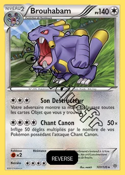 Carte Pokémon Brouhabam Reverse n°107 de la série Tempête Plasma