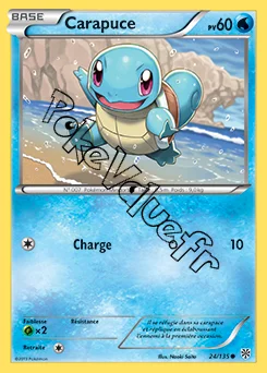 Carte Pokémon Carapuce n°24 de la série Tempête Plasma