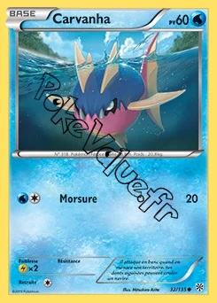 Carte Pokémon Carvanha  n°32 de la série Tempête Plasma