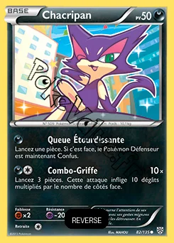 Carte Pokémon Chacripan Reverse n°82 de la série Tempête Plasma