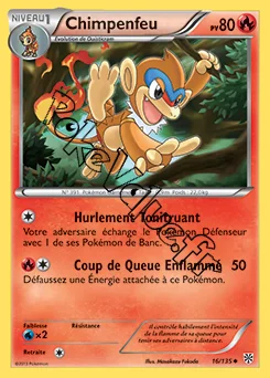 Carte Pokémon Chimpenfeu n°16 de la série Tempête Plasma