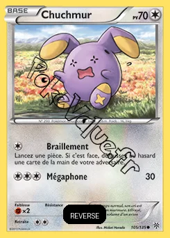 Carte Pokémon Chuchmur Reverse n°105 de la série Tempête Plasma
