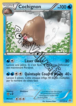 Carte Pokémon Cochignon n°27 de la série Tempête Plasma