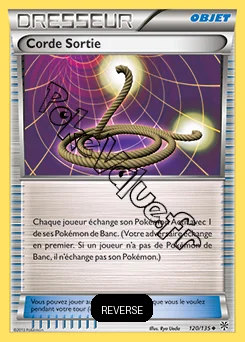 Carte Pokémon Corde Sortie Reverse n°120 de la série Tempête Plasma