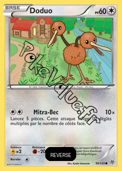 Carte Pokémon Doduo  Reverse n°99 de la série Tempête Plasma