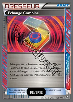 Carte Pokémon Échange Combiné Reverse n°129 de la série Tempête Plasma