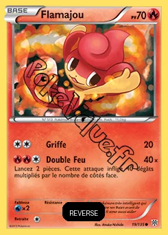 Carte Pokémon Flamajou Reverse n°19 de la série Tempête Plasma