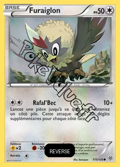 Carte Pokémon Furaiglon Reverse n°115 de la série Tempête Plasma