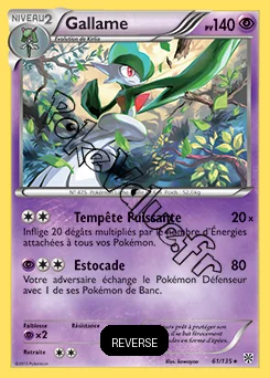 Carte Pokémon Gallame Reverse n°61 de la série Tempête Plasma