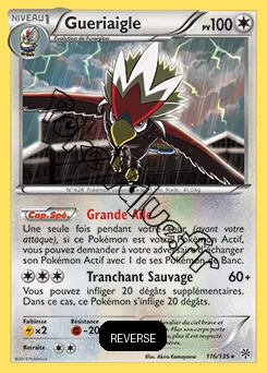 Carte Pokémon Gueriaigle Reverse n°116 de la série Tempête Plasma