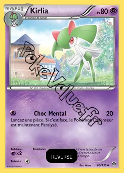 Carte Pokémon Kirlia  Reverse n°60 de la série Tempête Plasma