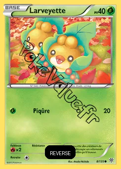 Carte Pokémon Larveyette Reverse n°8 de la série Tempête Plasma