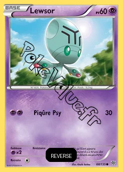 Carte Pokémon Lewsor  Reverse n°68 de la série Tempête Plasma