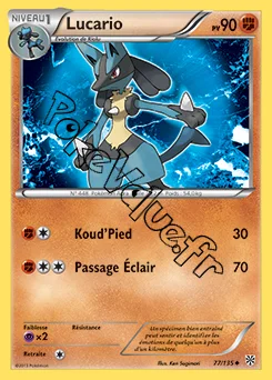 Carte Pokémon Lucario  n°77 de la série Tempête Plasma