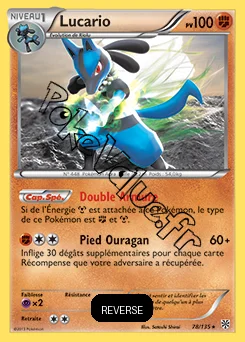 Carte Pokémon Lucario  Reverse n°78 de la série Tempête Plasma
