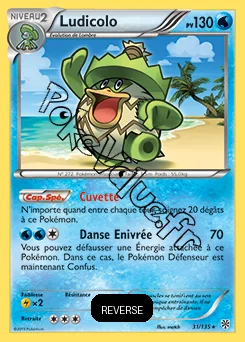 Carte Pokémon Ludicolo  Reverse n°31 de la série Tempête Plasma