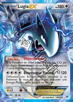 Carte Pokémon Lugia EX  n°108 de la série Tempête Plasma