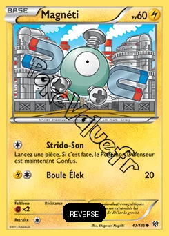 Carte Pokémon Magnéti Reverse n°42 de la série Tempête Plasma