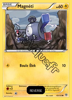 Carte Pokémon Magnéti Reverse n°43 de la série Tempête Plasma