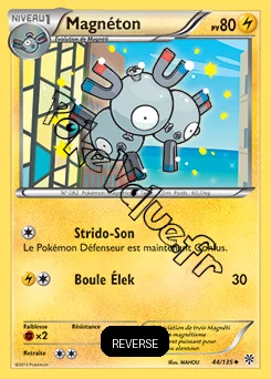 Carte Pokémon Magnéton Reverse n°44 de la série Tempête Plasma