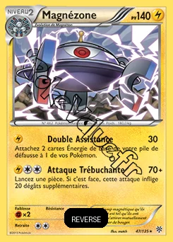 Carte Pokémon Magnézone Reverse n°47 de la série Tempête Plasma