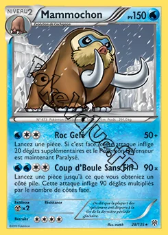 Carte Pokémon Mammochon n°28 de la série Tempête Plasma