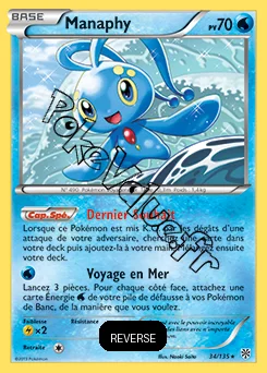 Carte Pokémon Manaphy  Reverse n°34 de la série Tempête Plasma