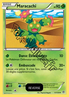 Carte Pokémon Maracachi Reverse n°11 de la série Tempête Plasma